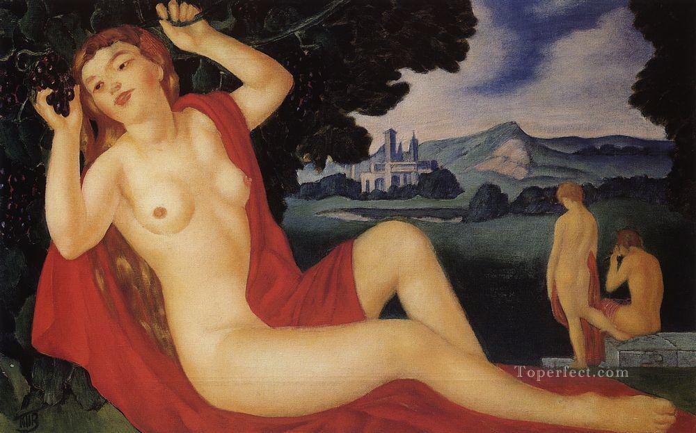 bacchante 1912 Kuzma Petrov Vodkin classical nude Oil Paintings
